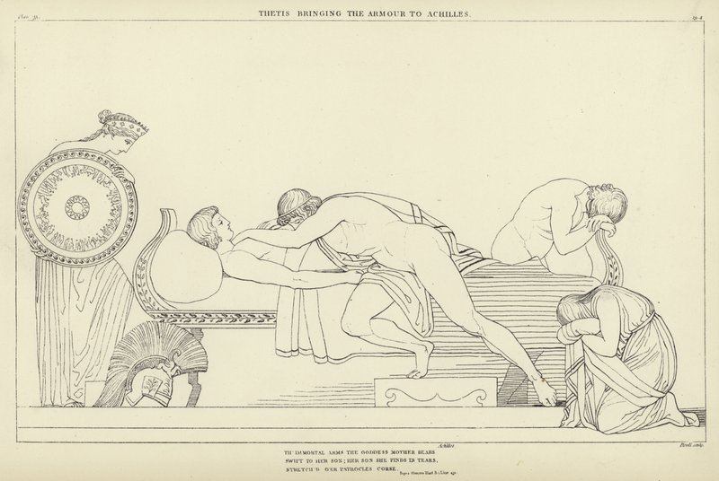 Thetis trazendo a armadura para Aquiles de John Flaxman