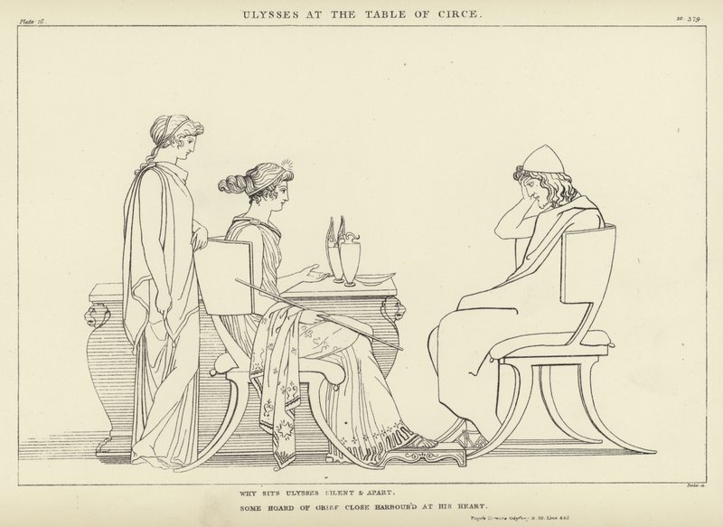 Ulisses na Mesa de Circe de John Flaxman