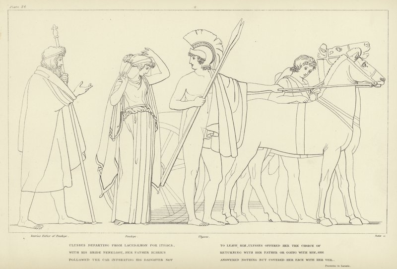 Ulysses partindo de Lacedaemon para Ithaca de John Flaxman