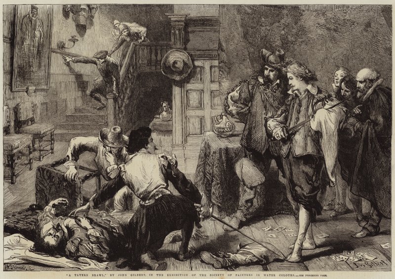 Uma briga de taverna de John Gilbert