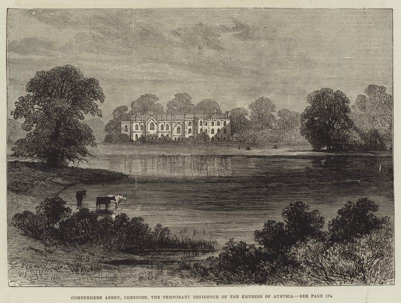 Abadia de Combermere, Cheshire, a residência temporária da imperatriz da Áustria de John Gilbert