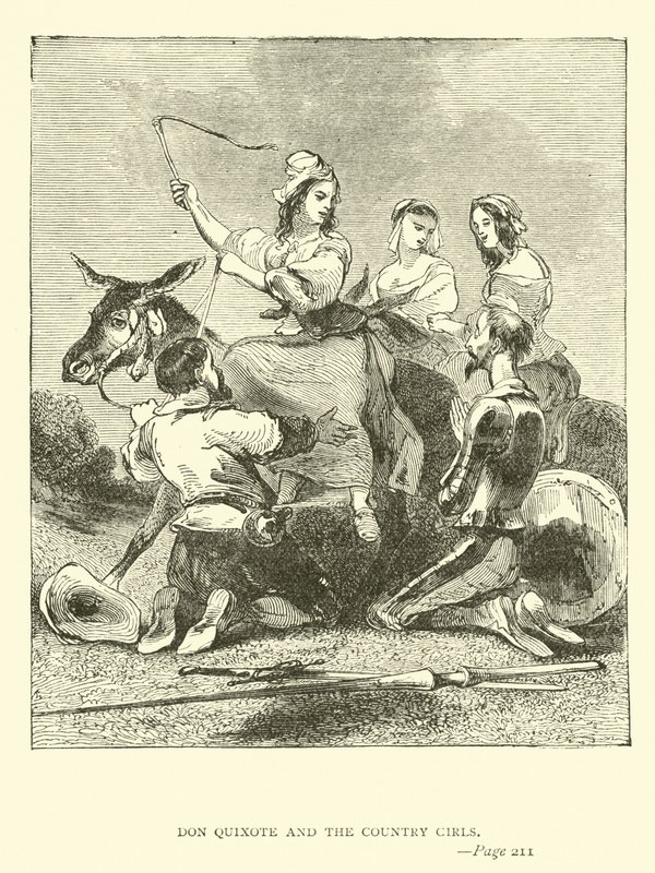 Dom Quixote e as moças do campo de John Gilbert