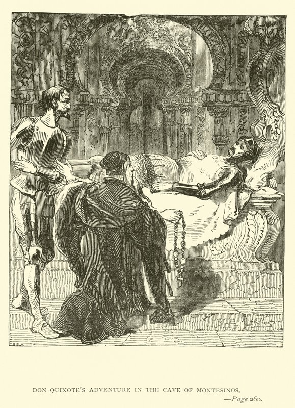 A aventura de Dom Quixote na Gruta de Montesinos de John Gilbert