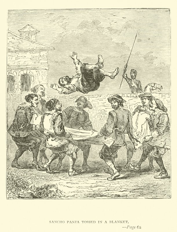 Sancho Panza jogou em um cobertor de John Gilbert