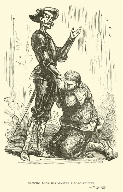 Sancho ensaca o perdão de seu mestre de John Gilbert