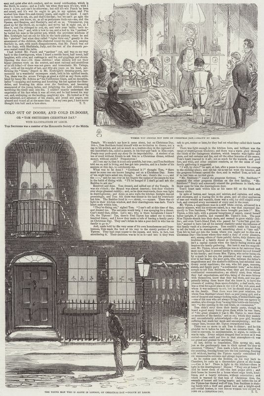 Frio fora de portas e Cold In-Doors, ou dia de Natal de Tom Smithers de John Leech