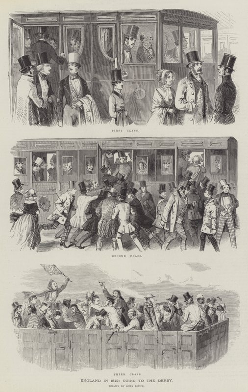 Inglaterra em 1842, indo para o Derby de John Leech
