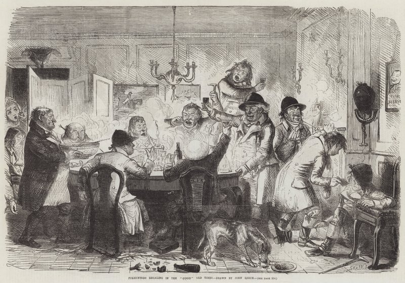 Foxhunters regalando nos bons tempos antigos de John Leech
