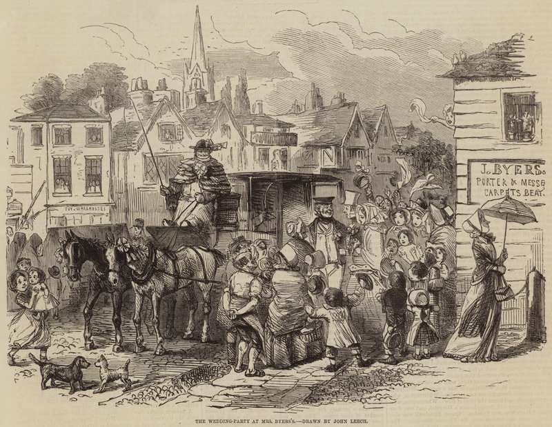 A festa de casamento na casa da Sra. Byers de John Leech