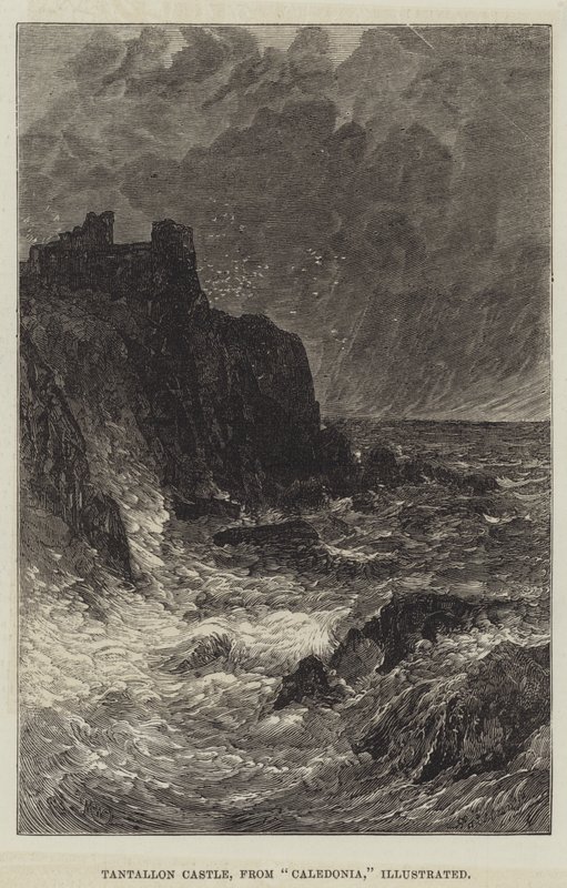 Tantallon Castle, da Caledônia, ilustrado de John MacWhirter