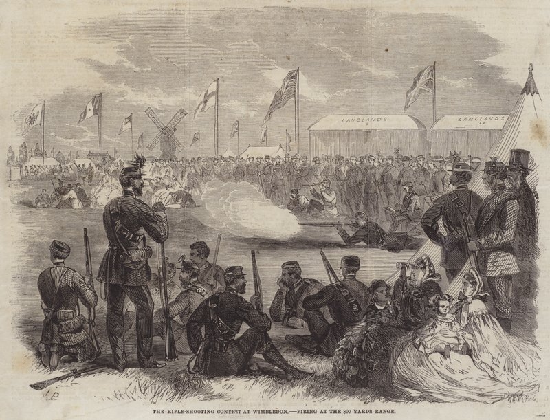 O concurso de tiro com rifle em Wimbledon, atirando na faixa de 800 jardas de John Palmer
