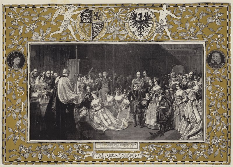 Casamento da Princesa Real com o Príncipe Frederico Guilherme da Prússia, na Capela Real, em St. James, em 25 de janeiro de 1858 de John Phillip