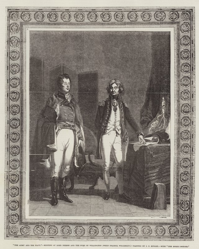 O Exército e a Marinha, Encontro do Senhor Nelson e o Duque de Wellington (quando o Coronel Wellesley) de John Prescott Knight