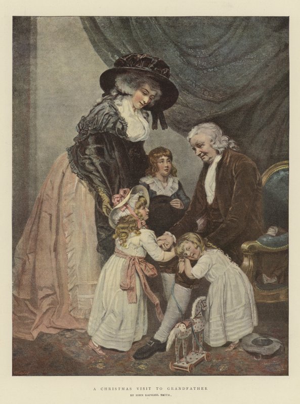 Uma visita de Natal ao avô (chromolitho) de John Raphael Smith