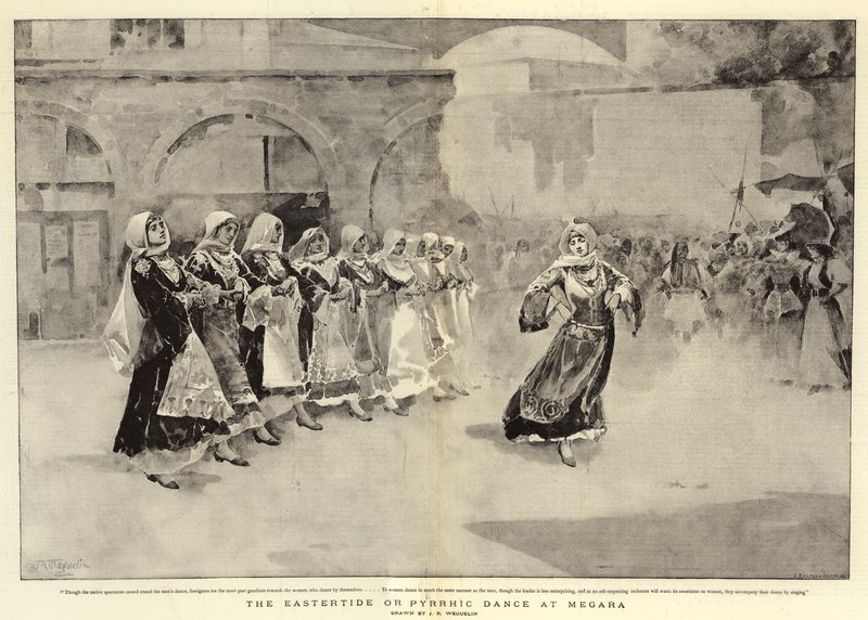 O Baile de Páscoa ou a Dança Pírrica em Megara de John Reinhard Weguelin