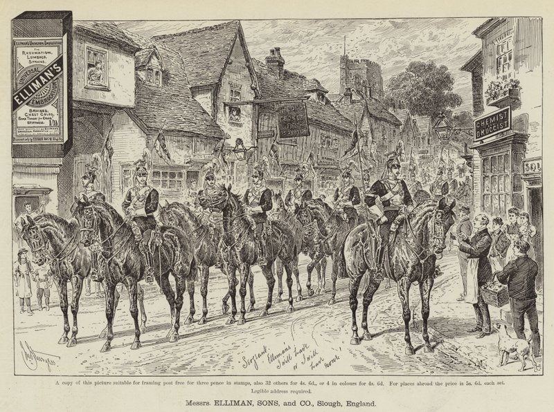 Anúncio, Universal Embrocation de Elliman de John Bagnold Burgess