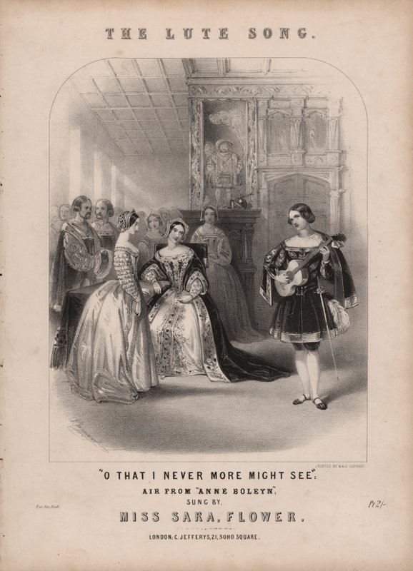 O Canto do Alaúde de Anna Bolena de Donizetti (cor litho) de John (after) Brandard