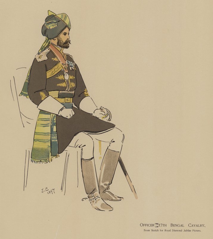Oficial 17ª Cavalaria de Bengala (cor litho) de John (after) Charlton