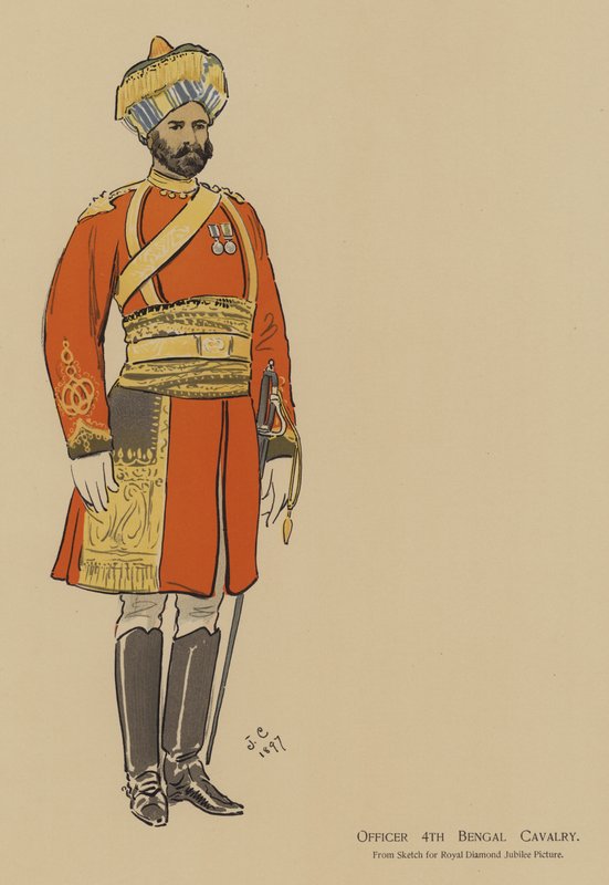 Oficial 4ª Cavalaria de Bengala (cor litho) de John (after) Charlton