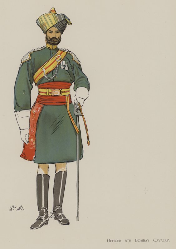 Oficial 6ª Cavalaria de Bombaim (cor litho) de John (after) Charlton