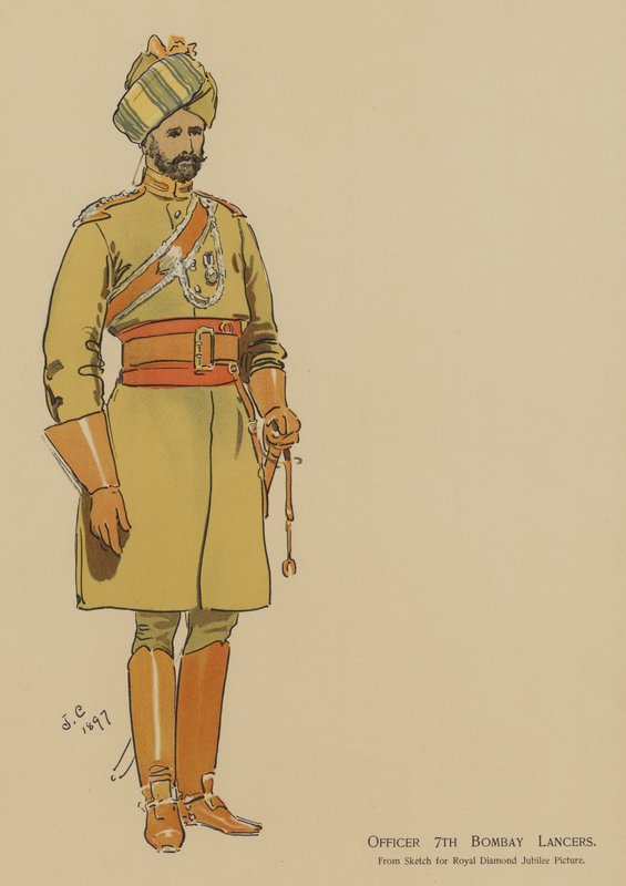 Oficial 7º Lanceiros de Bombaim (cor litho) de John (after) Charlton