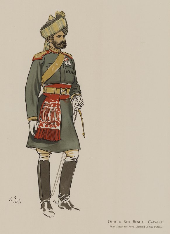 Oficial 8ª Cavalaria de Bengala (cor litho) de John (after) Charlton