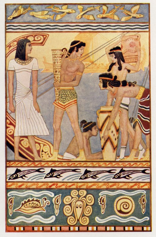 Comerciantes marítimos de Creta (litografia a cores) de John (after) Duncan