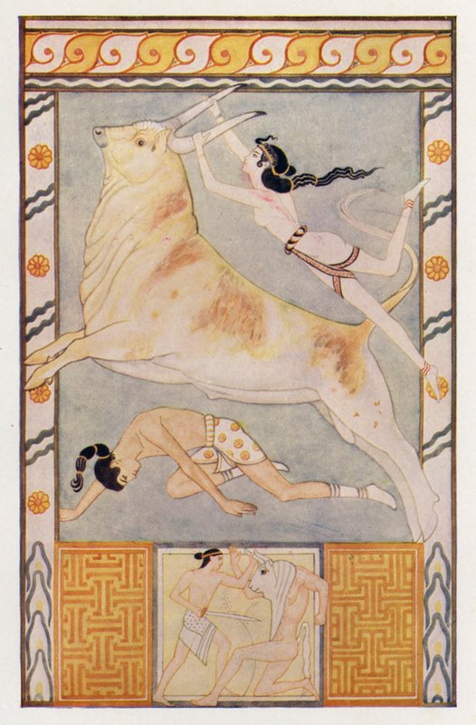 Os iscas de touros (litografia a cores) de John (after) Duncan