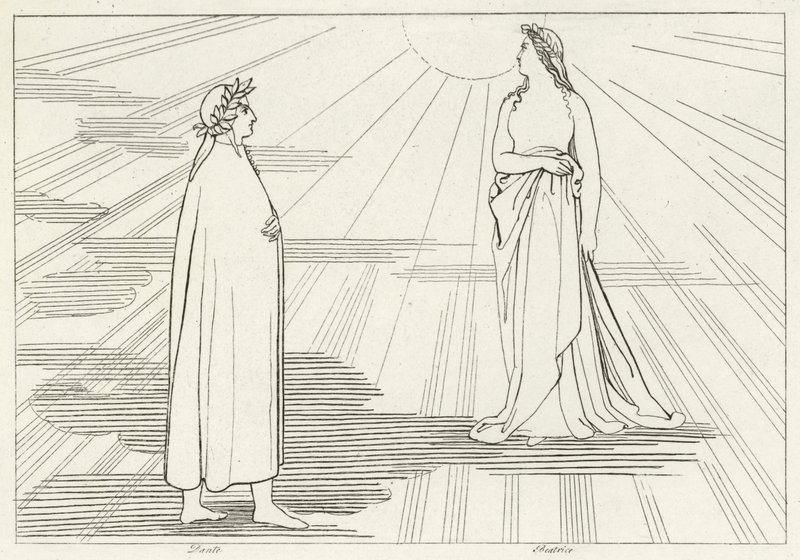 Ascensão ao Primeiro Céu, Paraíso, Canto 1 (gravura) de John (after) Flaxman