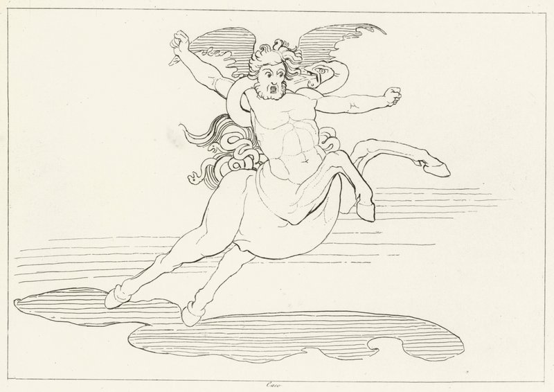 Cacus, Inferno, Canto 25 (gravura) de John (after) Flaxman