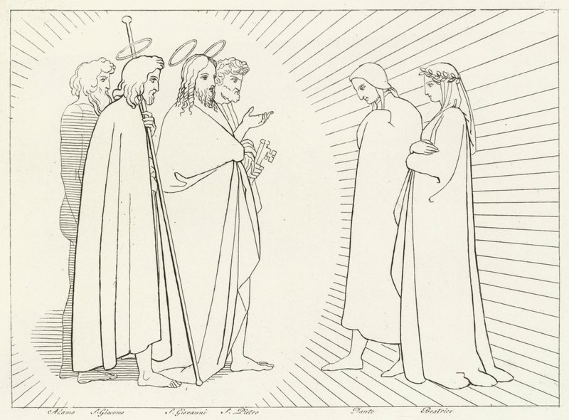 Conferência com São João, Paraíso, Canto 26 (gravura) de John (after) Flaxman
