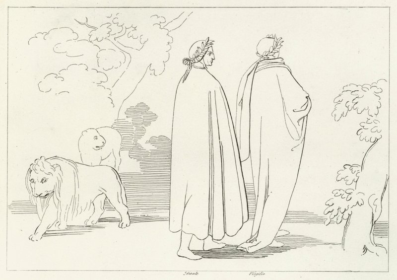 Entrada da Madeira Escura, Inferno, Canto 1 (gravura) de John (after) Flaxman