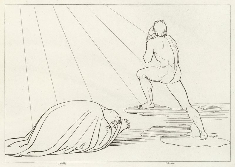 Elevação da floresta, Purgatório, Canto 23 (gravura) de John (after) Flaxman