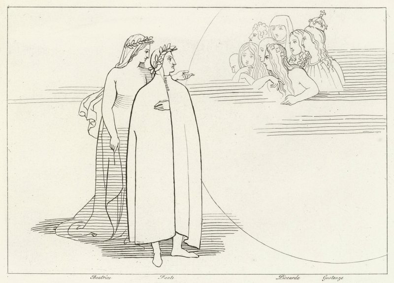 Habitantes da Lua, Paraíso, Canto 3 (gravura) de John (after) Flaxman