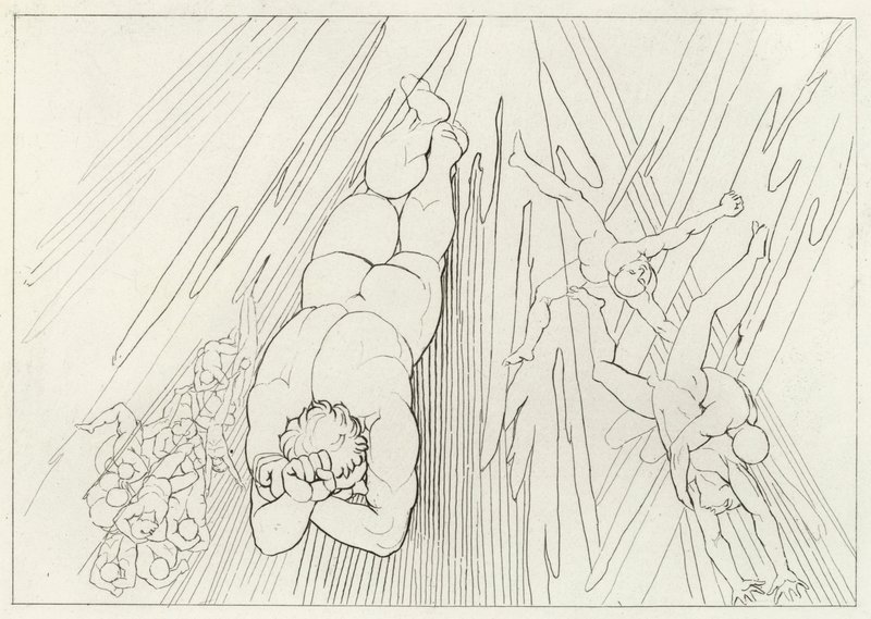 Lúcifer, Purgatório, Canto 12 (gravura) de John (after) Flaxman
