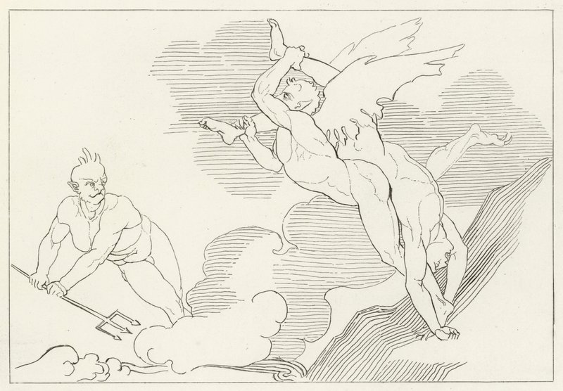 Cimeira de Malebolge, Inferno, Canto 21 (gravura) de John (after) Flaxman