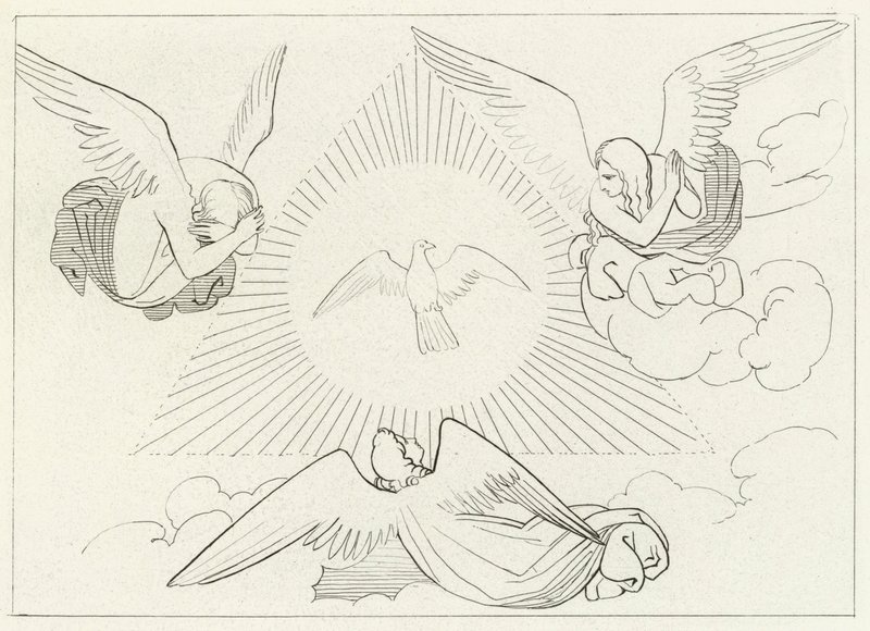A Adoração da Santíssima Trindade, Paraíso, Canto 13 (gravura) de John (after) Flaxman