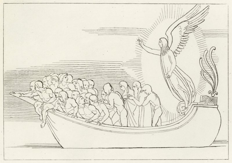 A Bênção, Purgatório, Canto 2 (gravura) de John (after) Flaxman