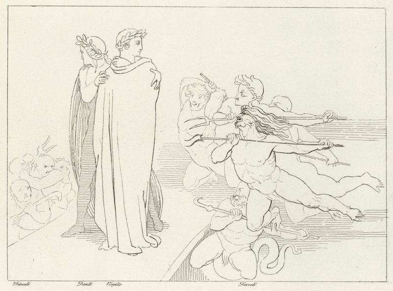 A Ponte, Inferno, Canto 21 (gravura) de John (after) Flaxman