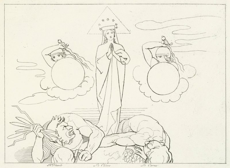 A Igreja Militante, Paraíso, Canto 25 (gravura) de John (after) Flaxman
