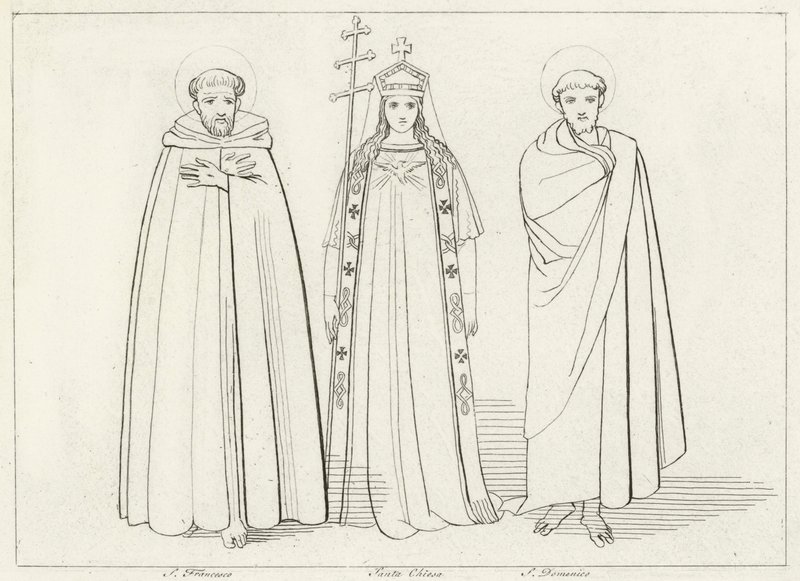 A Igreja, Paraíso, Canto 11 (gravura) de John (after) Flaxman