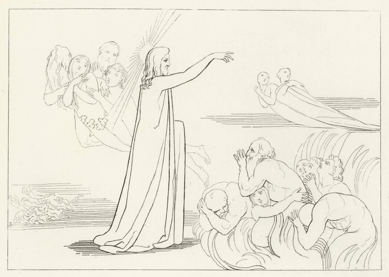 A Descida de Cristo, Inferno, Canto 4 (gravura) de John (after) Flaxman