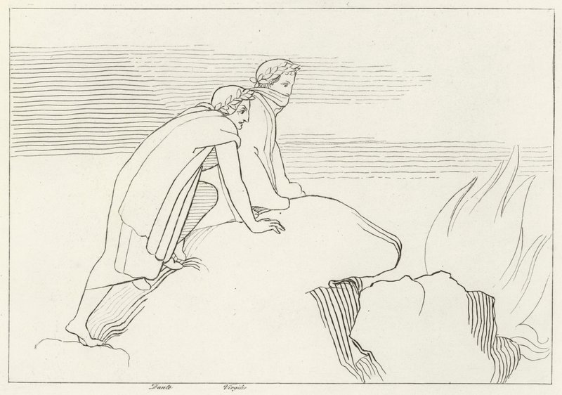 O Golfo em Chamas, Inferno, Canto 26 (gravura) de John (after) Flaxman