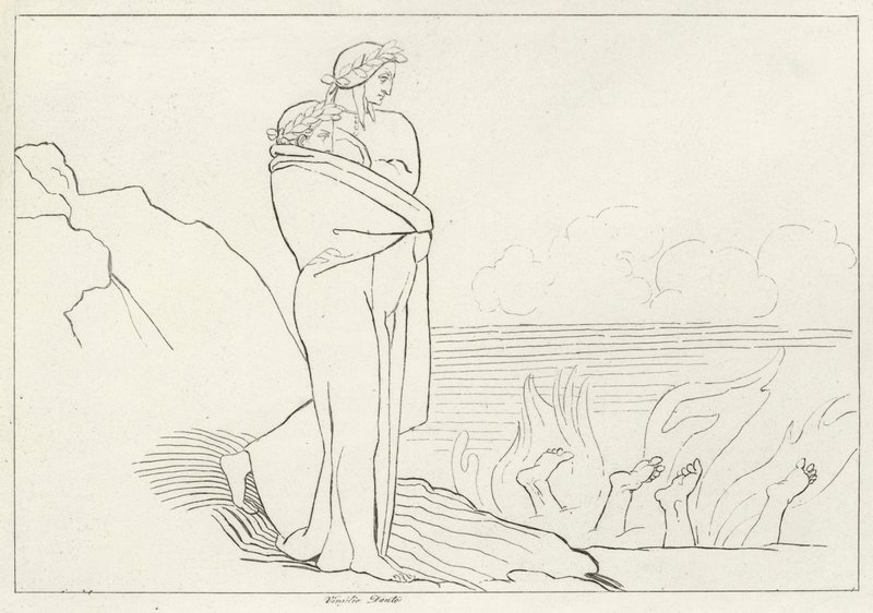 O Golfo de Simonia, Inferno, Canto 19 (gravura) de John (after) Flaxman