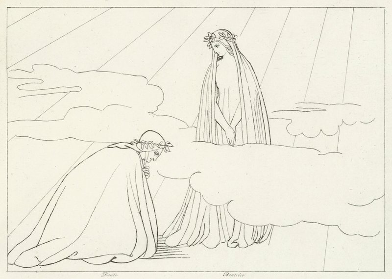 A Esfera Lunar, Paraíso, Canto 2 (gravura) de John (after) Flaxman