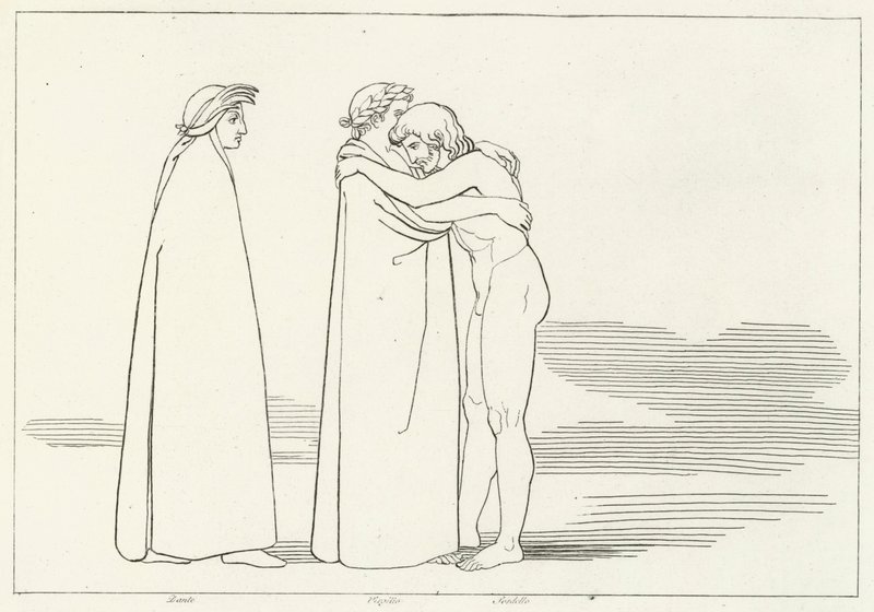O Encontro com Sordello, Purgatório, Canto 6 (gravura) de John (after) Flaxman