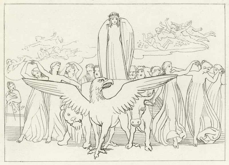 The Mysterious Car, Purgatório, Canto 31 (gravura) de John (after) Flaxman