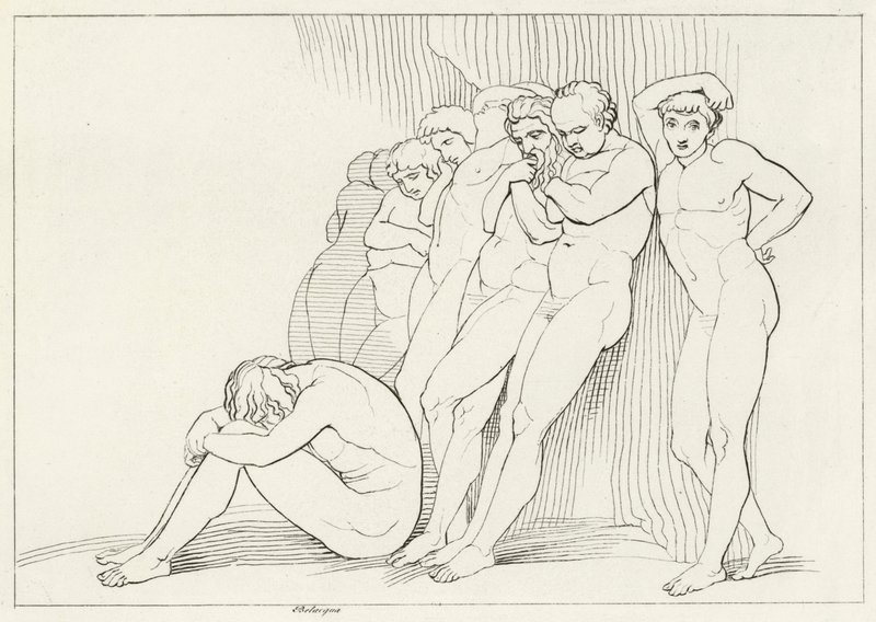 O Negligente, Purgatório, Canto 4 (gravura) de John (after) Flaxman