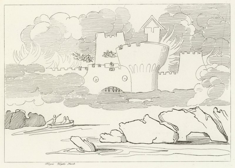 A piscina da inveja, Inferno, Canto 8 (gravura) de John (after) Flaxman