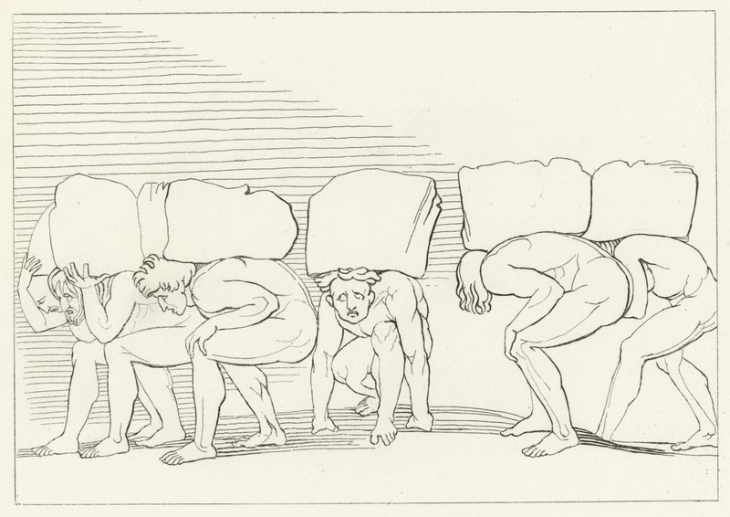 O Orgulhoso, Purgatório, Canto 11 (gravura) de John (after) Flaxman